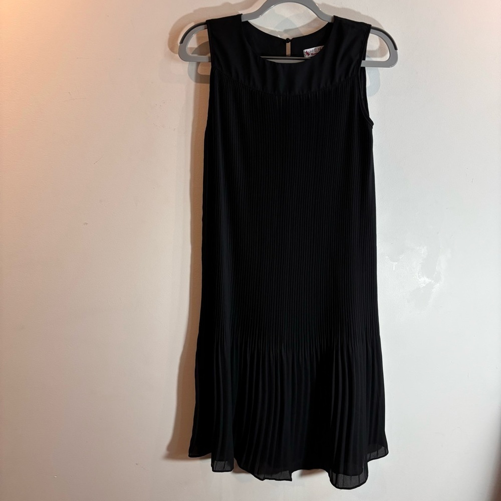 MEIREA FASHION Sz M Micro Pleated Bodice Midi Pleats Ruffle Shift Flowy Dress - Picture 2 of 10